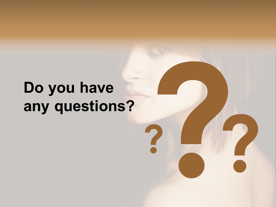 A Woman With Brown Hair Is Posing For A Picture PowerPoint Template