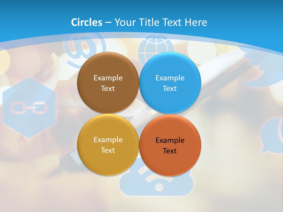 A Person Using A Cell Phone With Social Icons Coming Out Of It PowerPoint Template