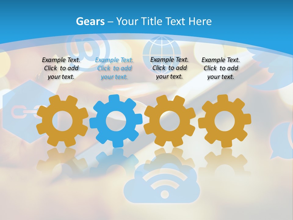 A Person Using A Cell Phone With Social Icons Coming Out Of It PowerPoint Template