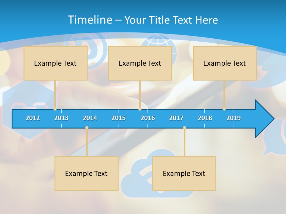 A Person Using A Cell Phone With Social Icons Coming Out Of It PowerPoint Template