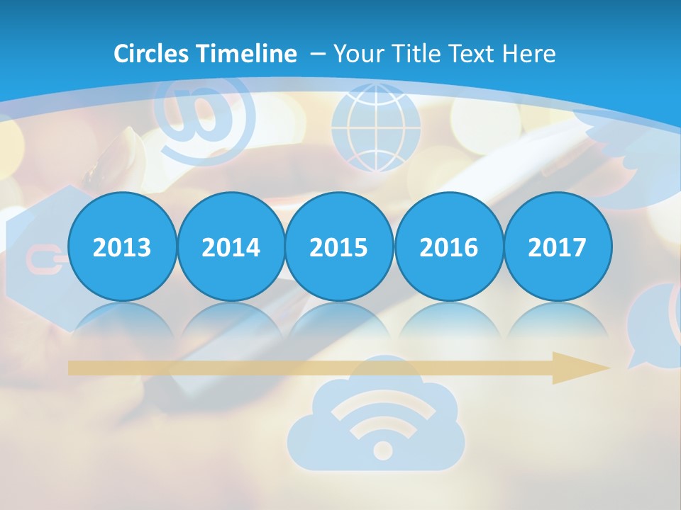 A Person Using A Cell Phone With Social Icons Coming Out Of It PowerPoint Template