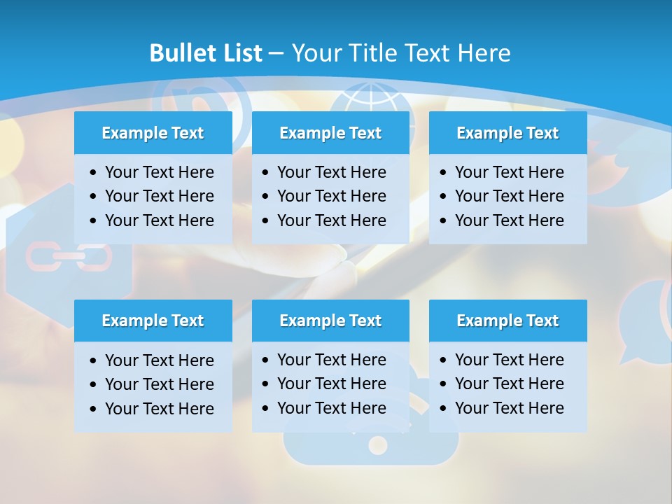A Person Using A Cell Phone With Social Icons Coming Out Of It PowerPoint Template
