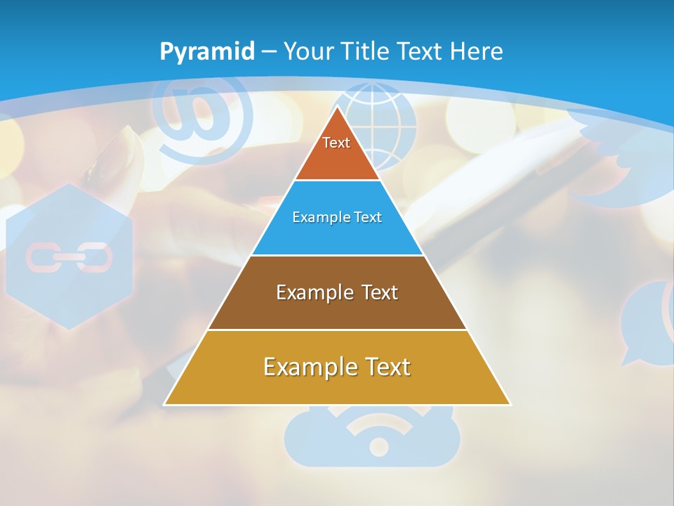 A Person Using A Cell Phone With Social Icons Coming Out Of It PowerPoint Template
