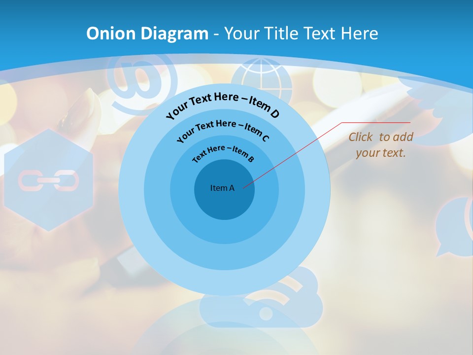A Person Using A Cell Phone With Social Icons Coming Out Of It PowerPoint Template
