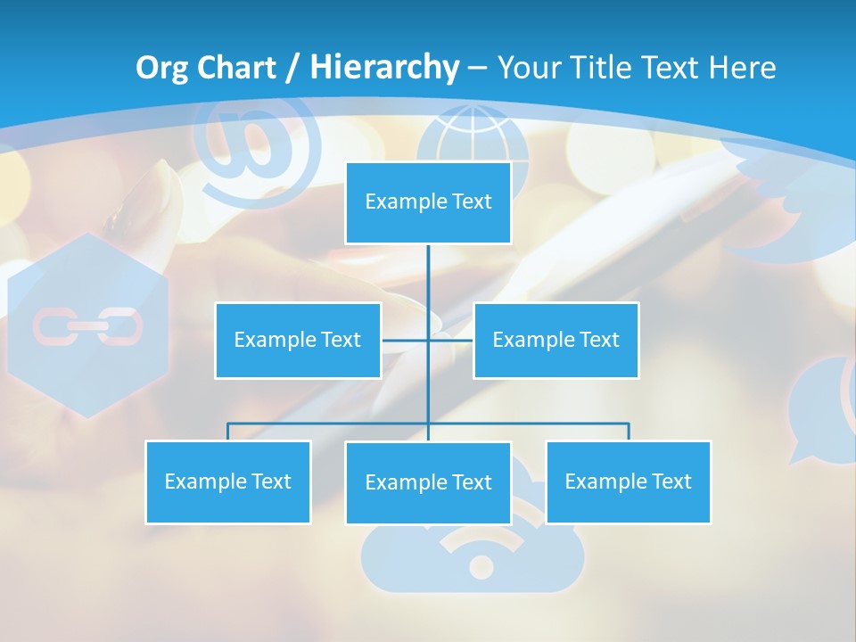 A Person Using A Cell Phone With Social Icons Coming Out Of It PowerPoint Template