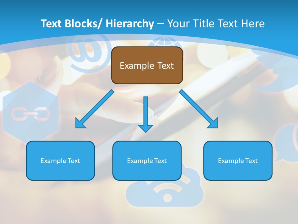 A Person Using A Cell Phone With Social Icons Coming Out Of It PowerPoint Template
