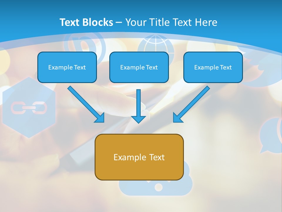 A Person Using A Cell Phone With Social Icons Coming Out Of It PowerPoint Template