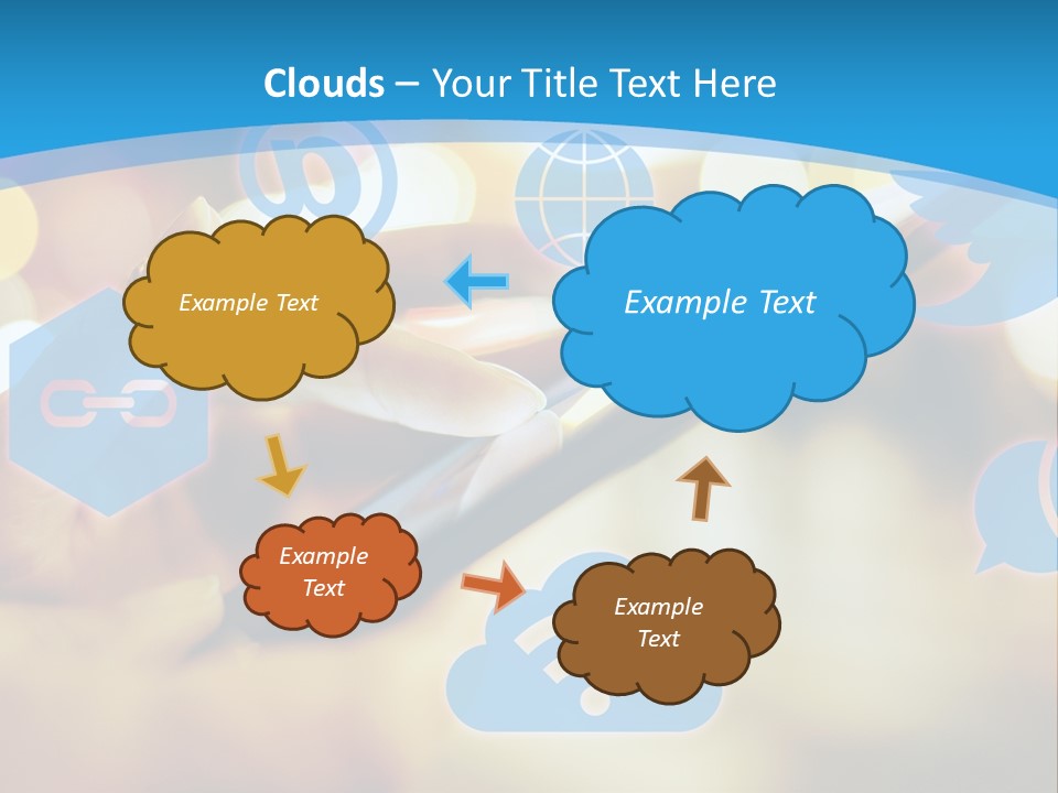 A Person Using A Cell Phone With Social Icons Coming Out Of It PowerPoint Template