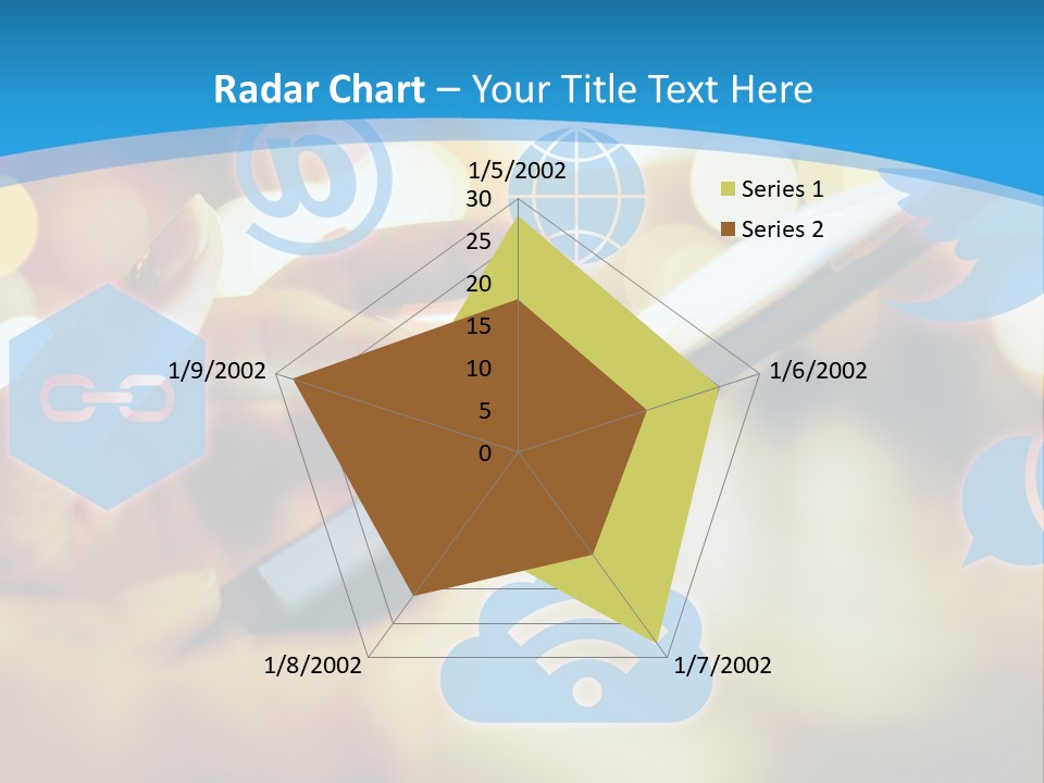 A Person Using A Cell Phone With Social Icons Coming Out Of It PowerPoint Template