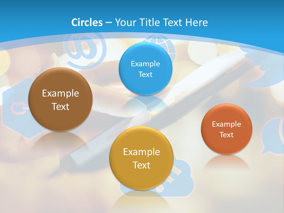 A Person Using A Cell Phone With Social Icons Coming Out Of It PowerPoint Template