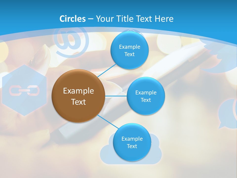 A Person Using A Cell Phone With Social Icons Coming Out Of It PowerPoint Template
