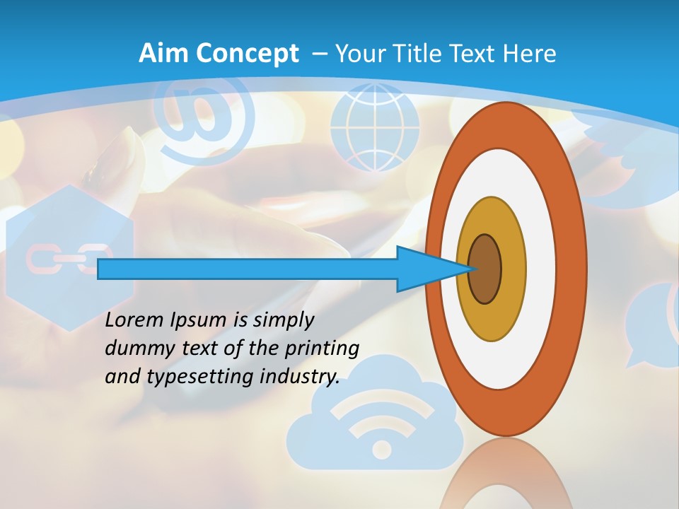 A Person Using A Cell Phone With Social Icons Coming Out Of It PowerPoint Template