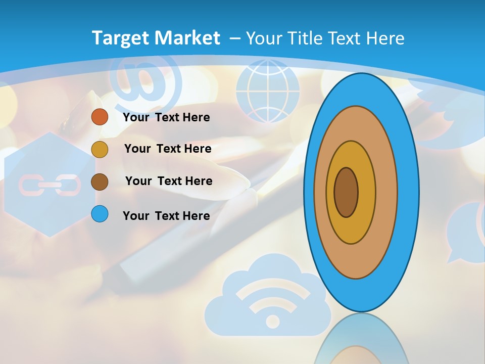 A Person Using A Cell Phone With Social Icons Coming Out Of It PowerPoint Template