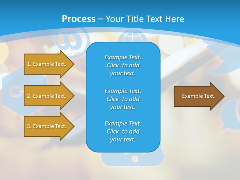A Person Using A Cell Phone With Social Icons Coming Out Of It PowerPoint Template