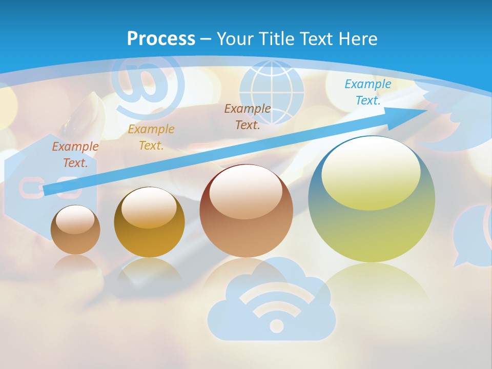 A Person Using A Cell Phone With Social Icons Coming Out Of It PowerPoint Template