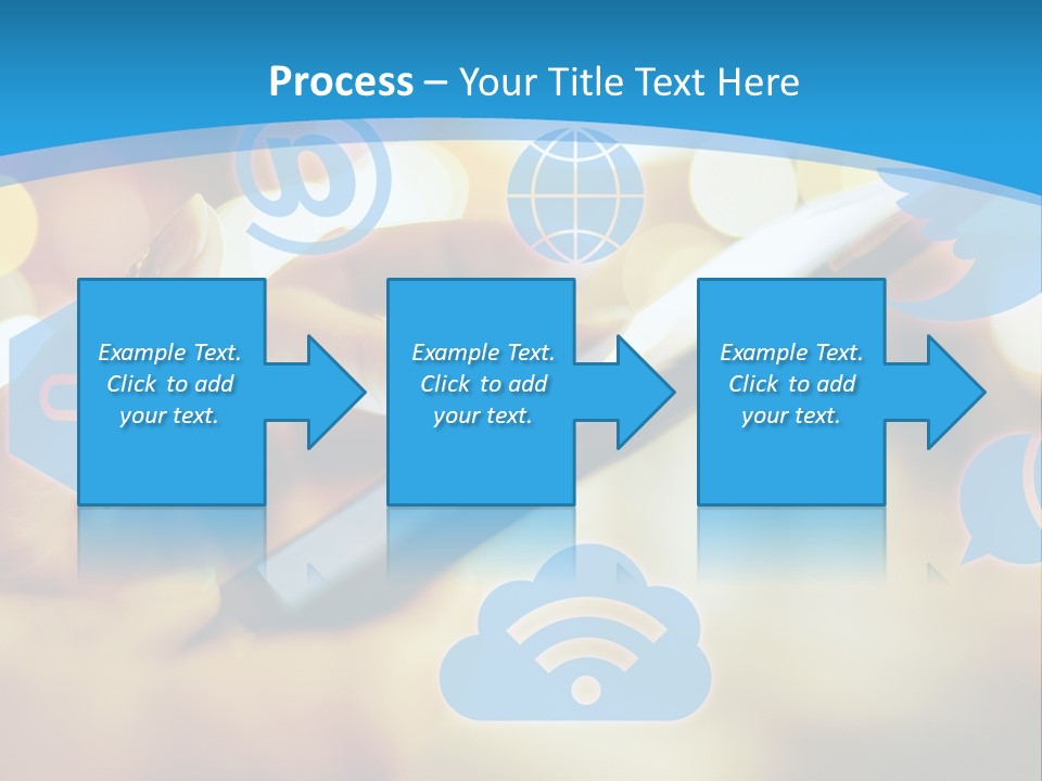 A Person Using A Cell Phone With Social Icons Coming Out Of It PowerPoint Template