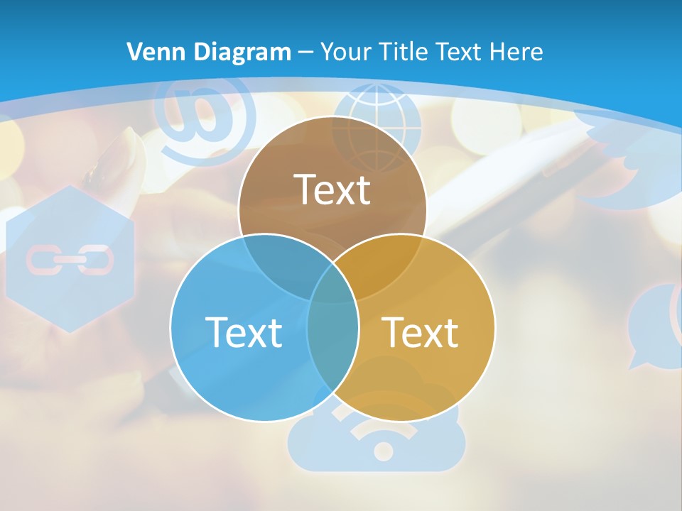 A Person Using A Cell Phone With Social Icons Coming Out Of It PowerPoint Template