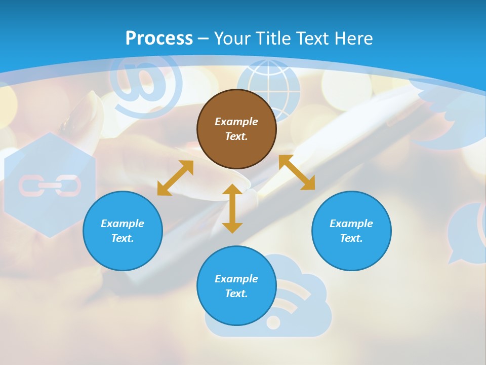 A Person Using A Cell Phone With Social Icons Coming Out Of It PowerPoint Template