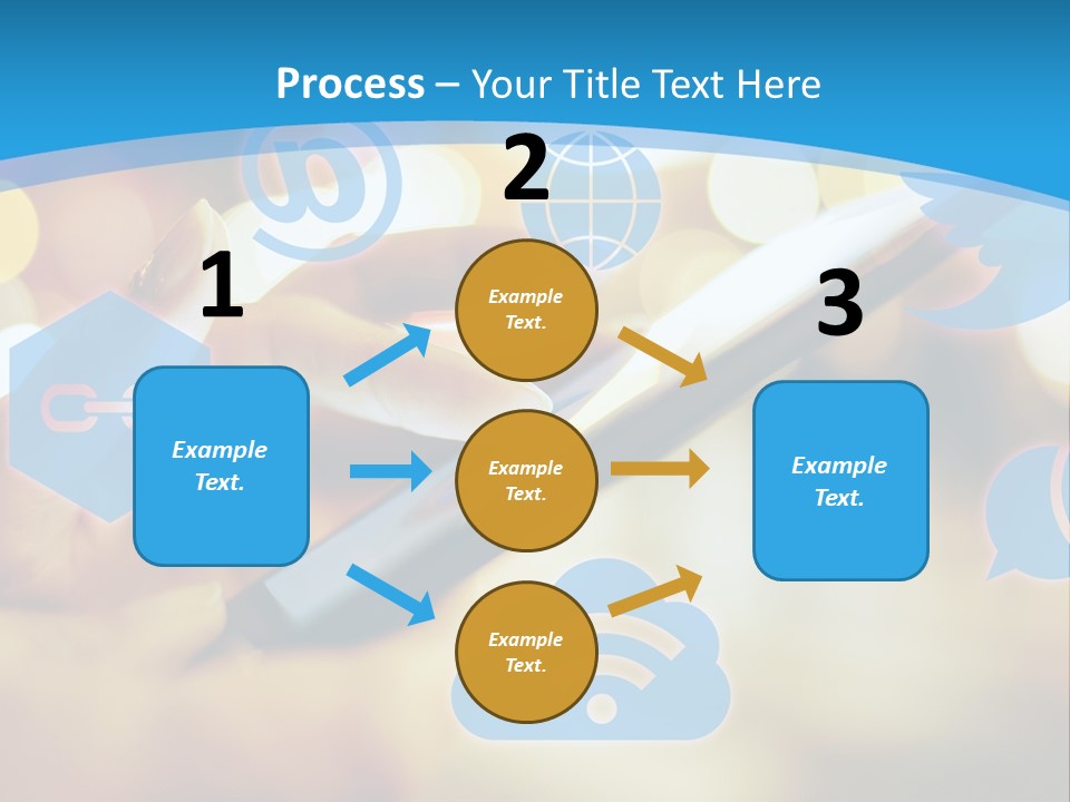A Person Using A Cell Phone With Social Icons Coming Out Of It PowerPoint Template
