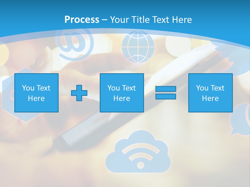 A Person Using A Cell Phone With Social Icons Coming Out Of It PowerPoint Template