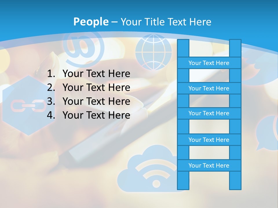 A Person Using A Cell Phone With Social Icons Coming Out Of It PowerPoint Template