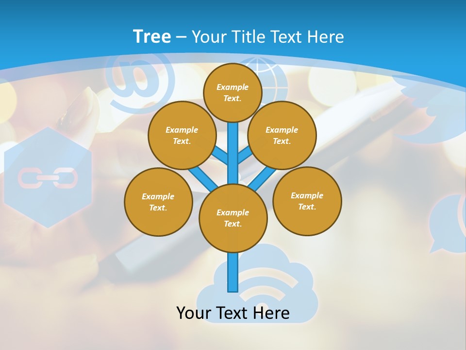 A Person Using A Cell Phone With Social Icons Coming Out Of It PowerPoint Template