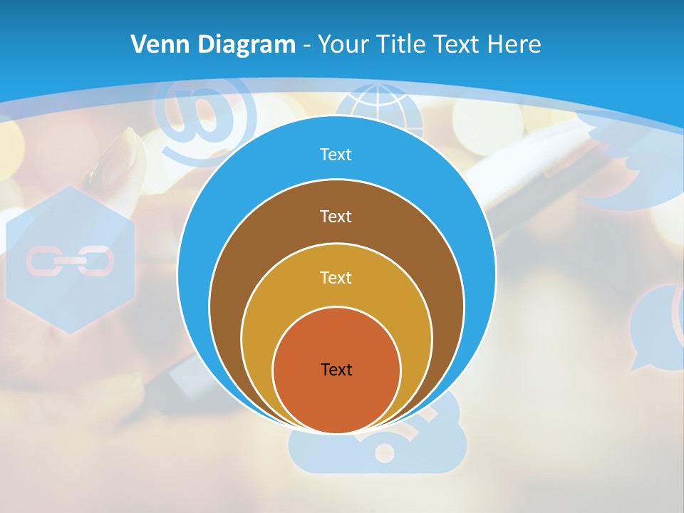 A Person Using A Cell Phone With Social Icons Coming Out Of It PowerPoint Template