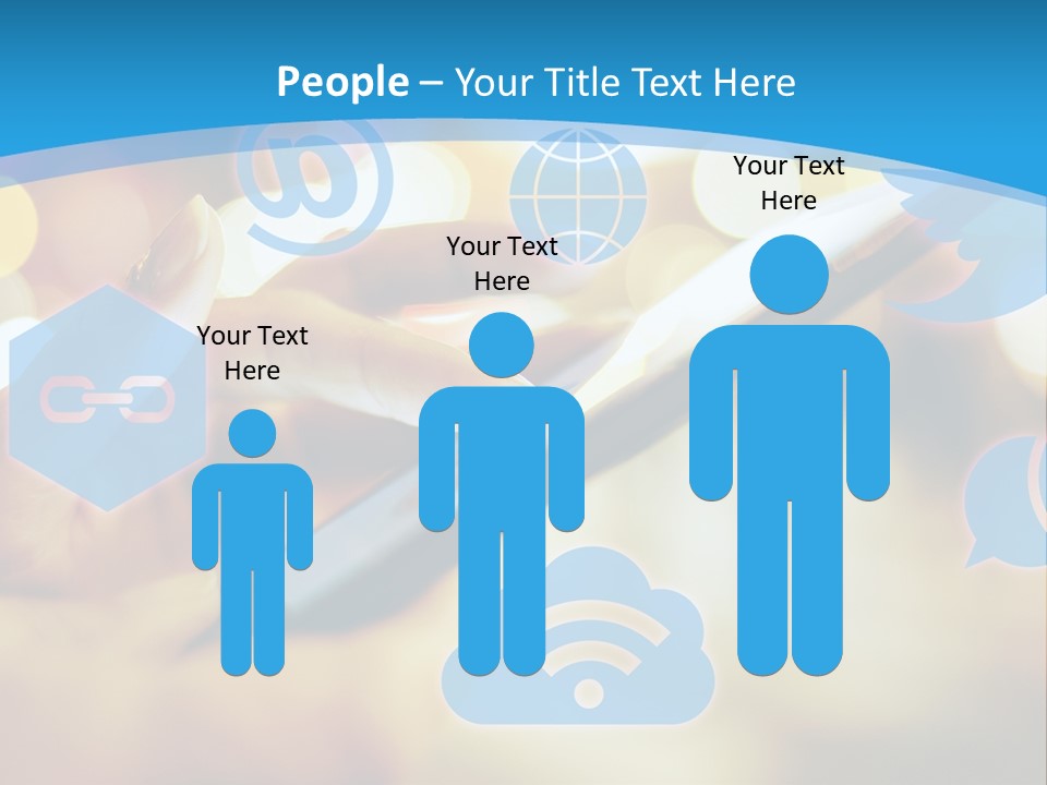 A Person Using A Cell Phone With Social Icons Coming Out Of It PowerPoint Template