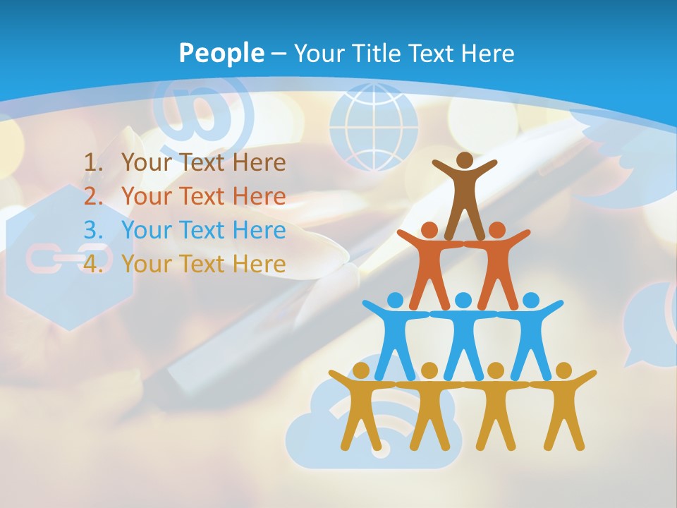 A Person Using A Cell Phone With Social Icons Coming Out Of It PowerPoint Template