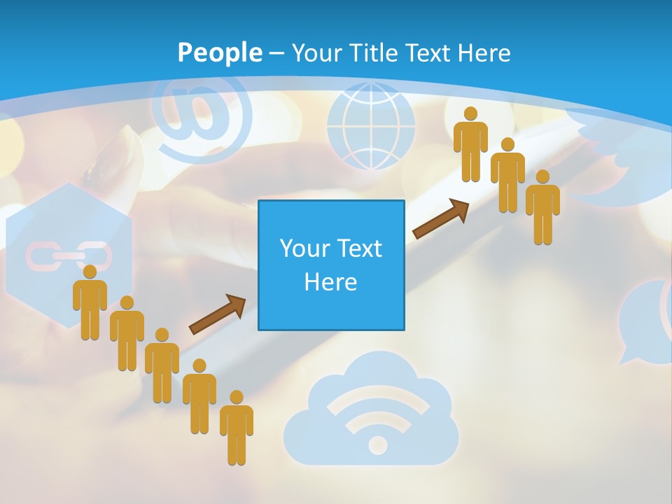 A Person Using A Cell Phone With Social Icons Coming Out Of It PowerPoint Template