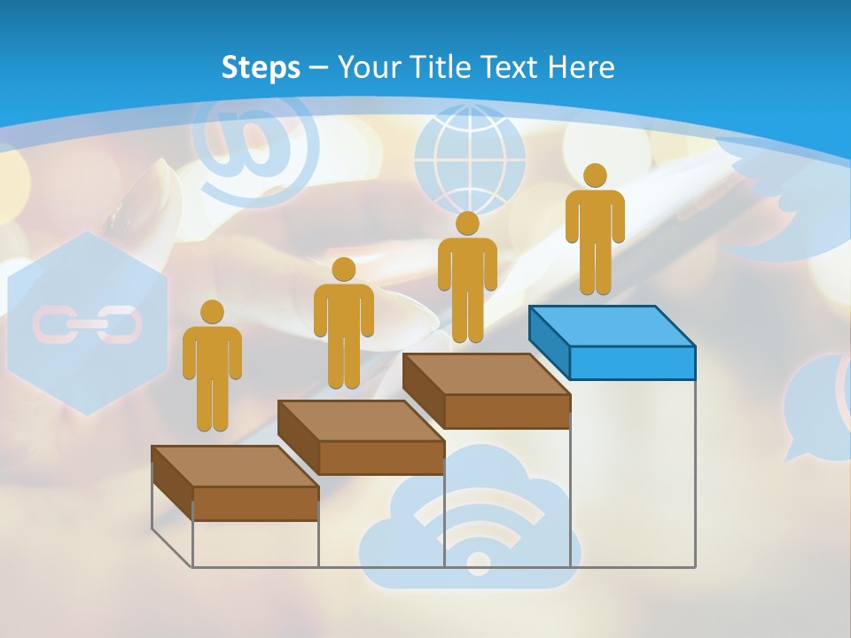 A Person Using A Cell Phone With Social Icons Coming Out Of It PowerPoint Template