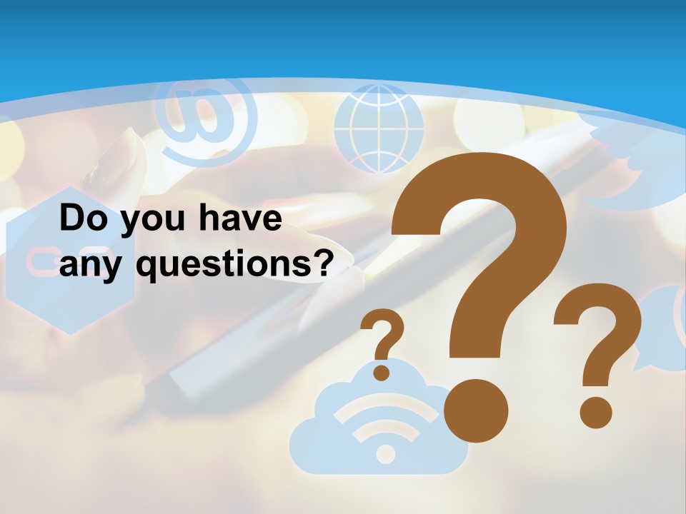 A Person Using A Cell Phone With Social Icons Coming Out Of It PowerPoint Template