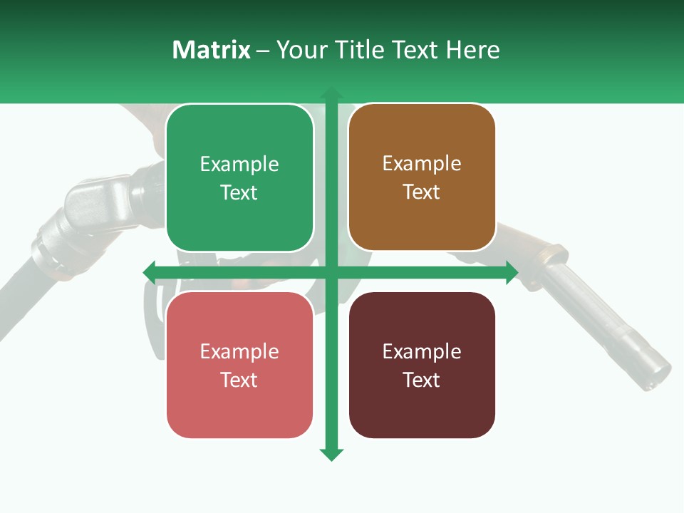 A Person Holding A Gas Pump With A Green Sign In The Background PowerPoint Template