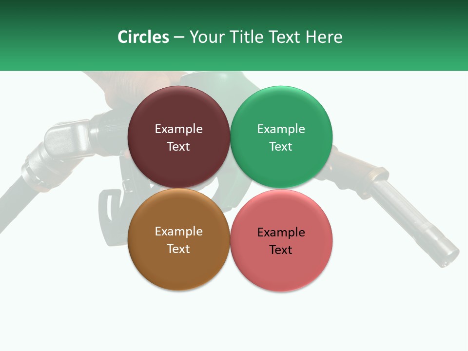 A Person Holding A Gas Pump With A Green Sign In The Background PowerPoint Template