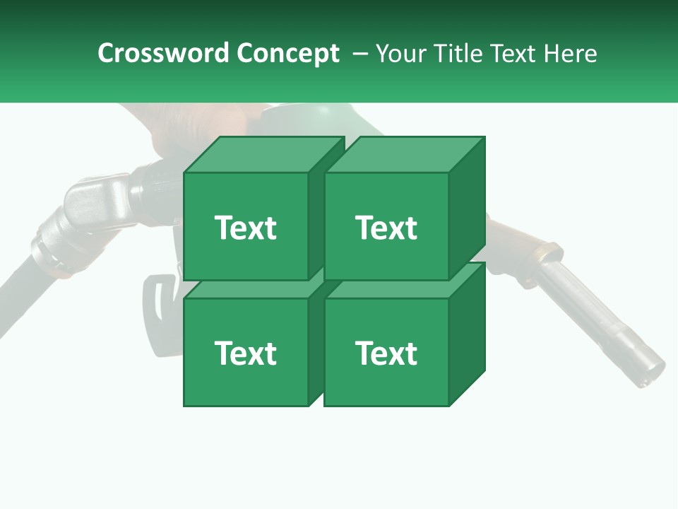 A Person Holding A Gas Pump With A Green Sign In The Background PowerPoint Template