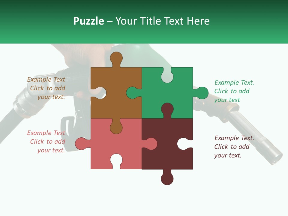 A Person Holding A Gas Pump With A Green Sign In The Background PowerPoint Template