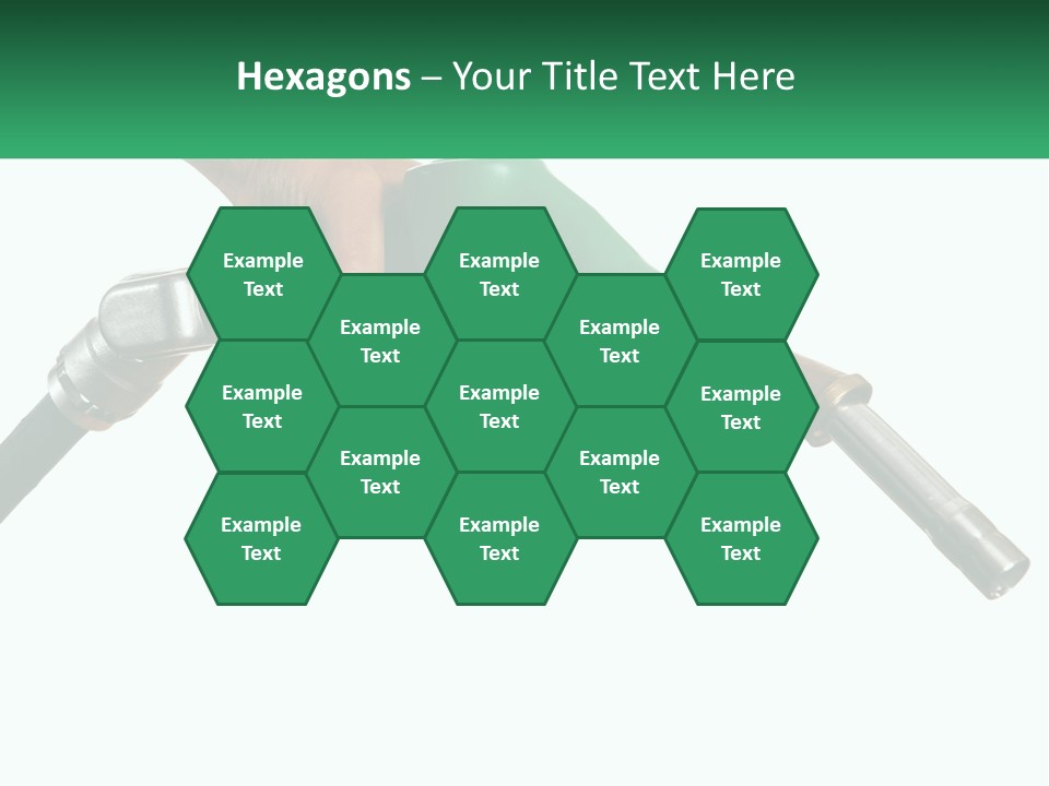 A Person Holding A Gas Pump With A Green Sign In The Background PowerPoint Template