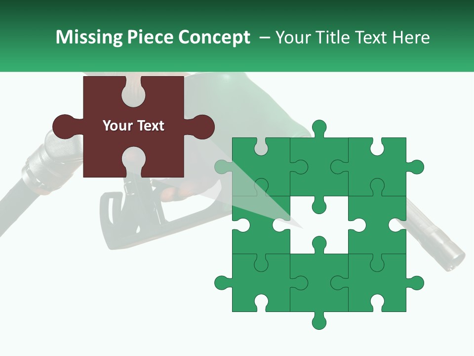 A Person Holding A Gas Pump With A Green Sign In The Background PowerPoint Template