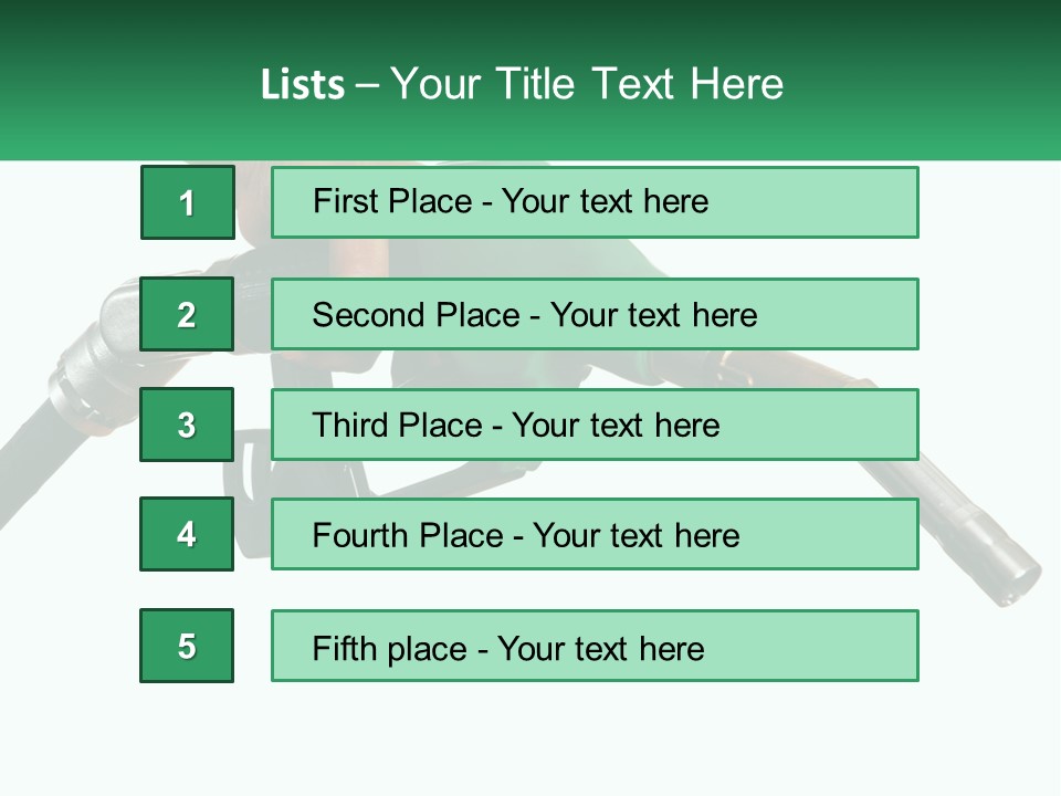 A Person Holding A Gas Pump With A Green Sign In The Background PowerPoint Template
