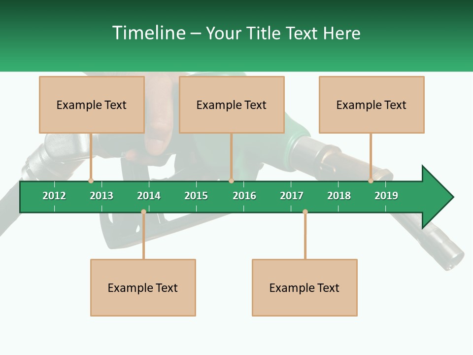 A Person Holding A Gas Pump With A Green Sign In The Background PowerPoint Template