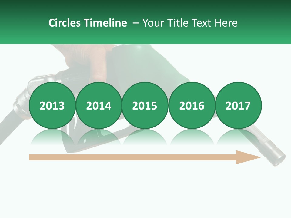 A Person Holding A Gas Pump With A Green Sign In The Background PowerPoint Template