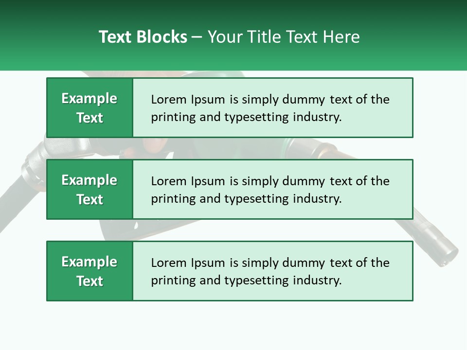 A Person Holding A Gas Pump With A Green Sign In The Background PowerPoint Template