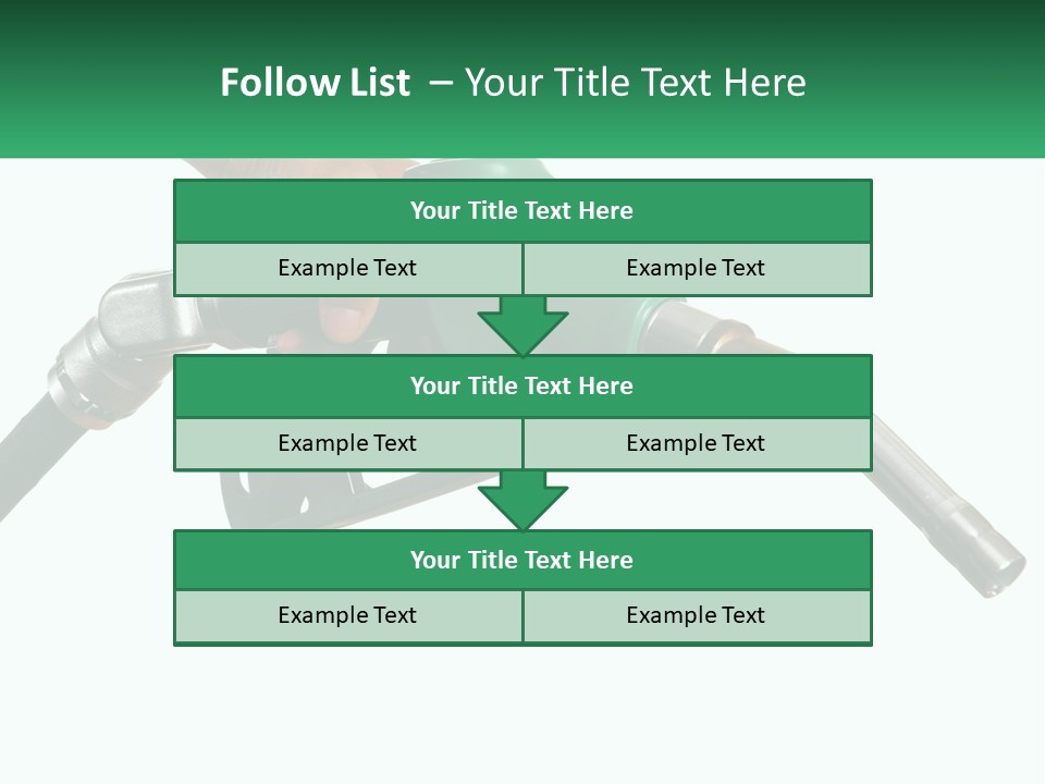 A Person Holding A Gas Pump With A Green Sign In The Background PowerPoint Template