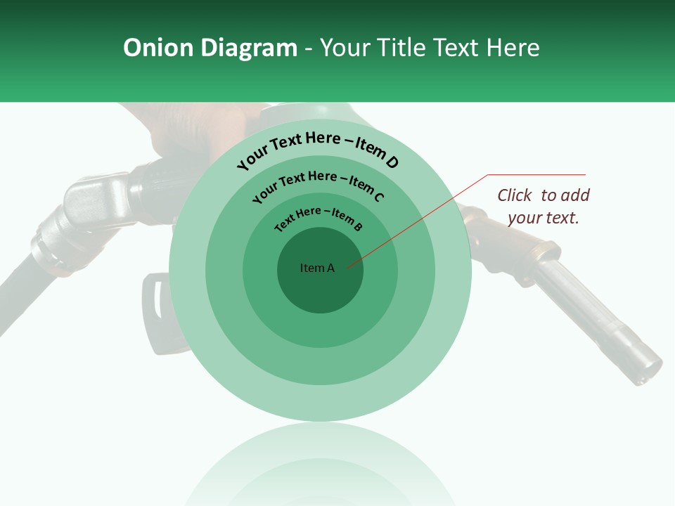 A Person Holding A Gas Pump With A Green Sign In The Background PowerPoint Template