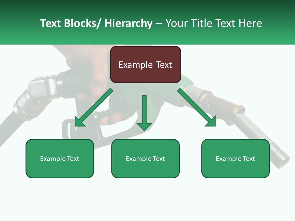 A Person Holding A Gas Pump With A Green Sign In The Background PowerPoint Template