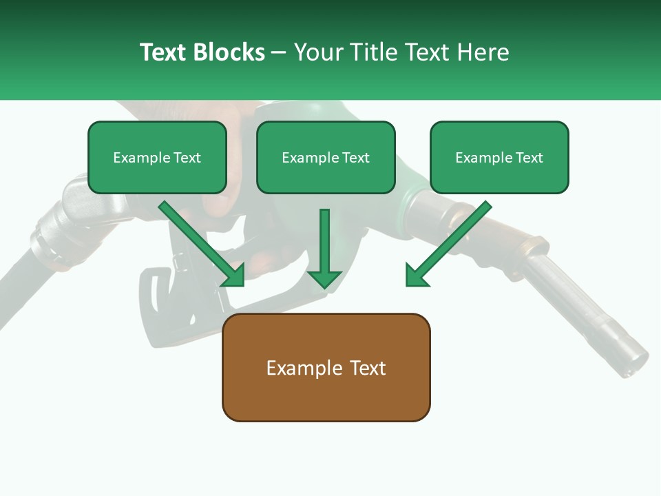 A Person Holding A Gas Pump With A Green Sign In The Background PowerPoint Template
