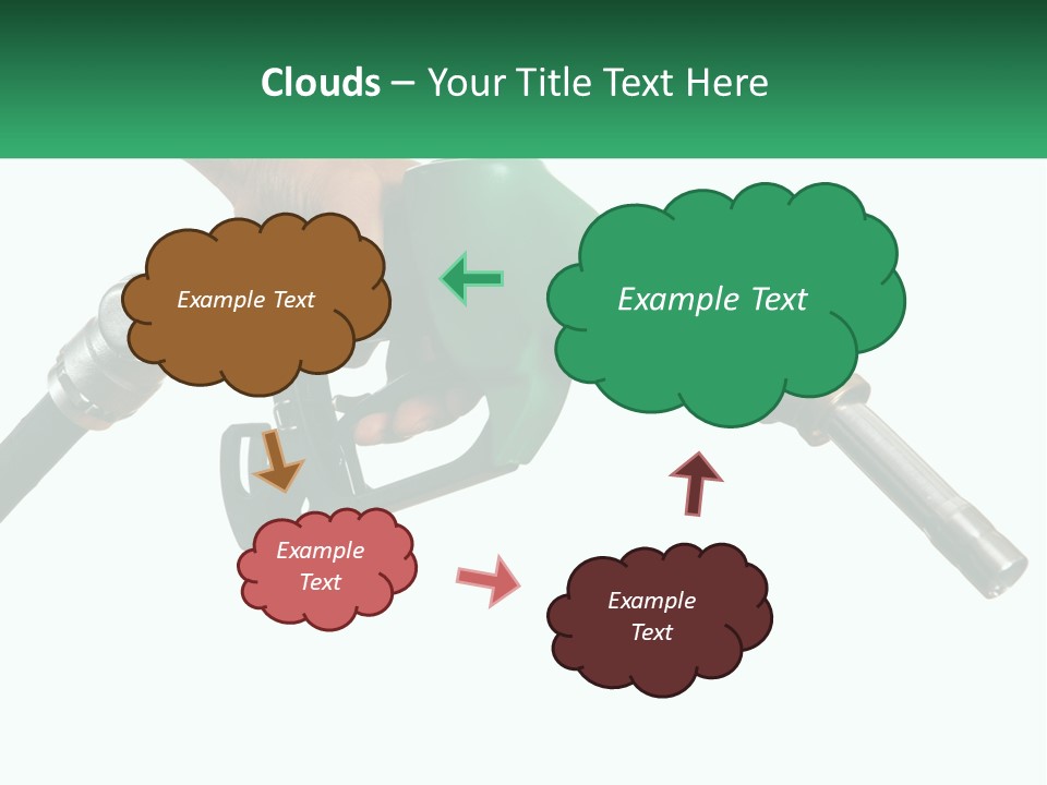 A Person Holding A Gas Pump With A Green Sign In The Background PowerPoint Template