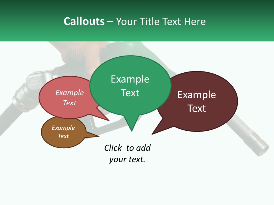 A Person Holding A Gas Pump With A Green Sign In The Background PowerPoint Template