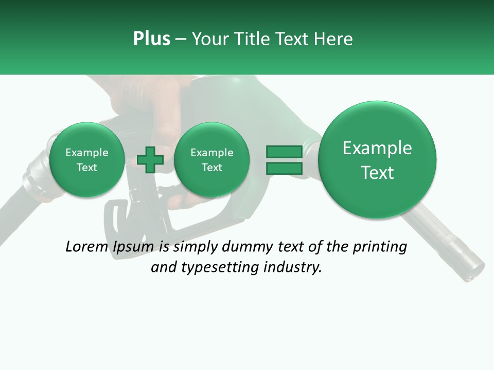 A Person Holding A Gas Pump With A Green Sign In The Background PowerPoint Template