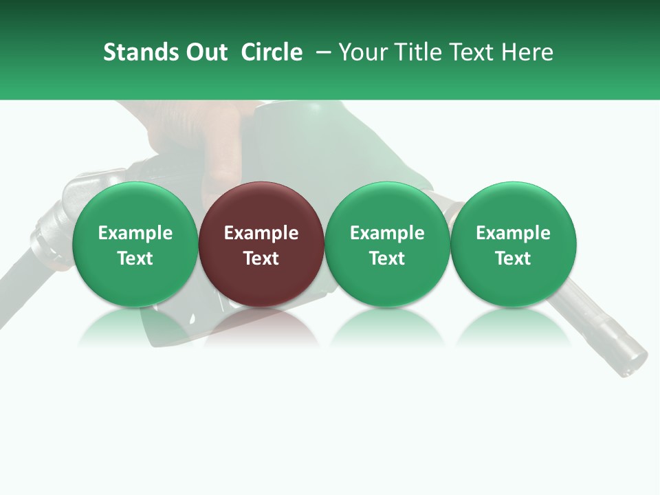 A Person Holding A Gas Pump With A Green Sign In The Background PowerPoint Template